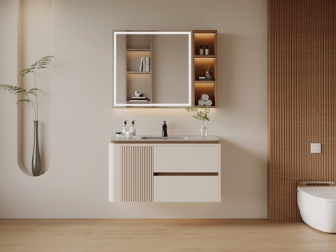  现代简约浴室柜 洗手台3d模型 