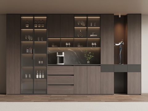  现代意式酒柜 餐边柜3d模型 