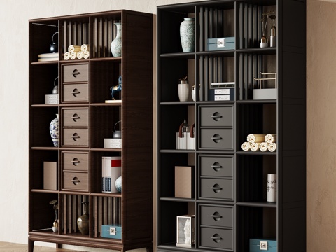  新中式博古架 现代意式博古架3d模型 