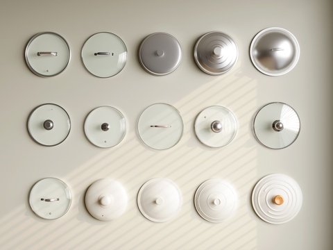  现代厨房用品 锅盖 玻璃盖 厨房摆件3d模型 