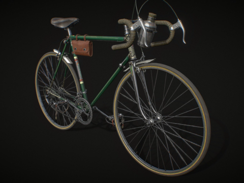  复古自行车3d模型 