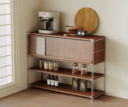 中古风餐边柜 茶水柜su模型