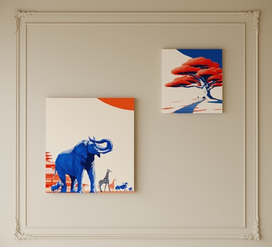  现代挂画3d模型 