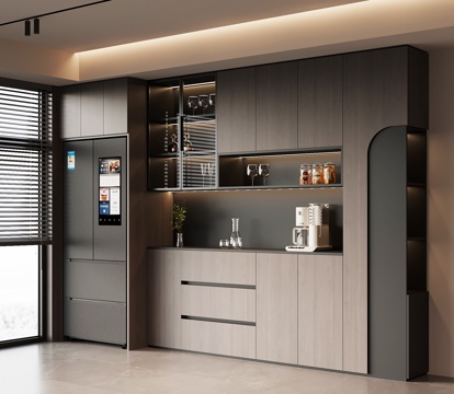  现代意式酒柜 餐边柜3d模型 