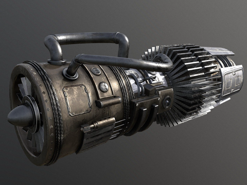  喷气发动机3d模型 