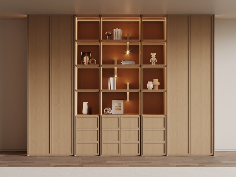 现代简约书柜 书架su模型