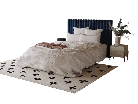  现代儿童床 地毯3d模型 