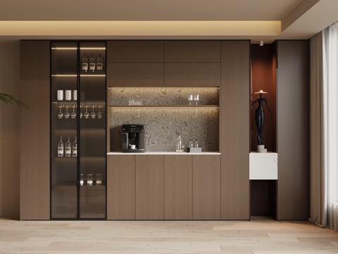  现代简约酒柜 餐边柜3d模型 