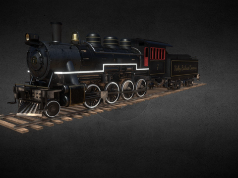  蒸汽火车3d模型 