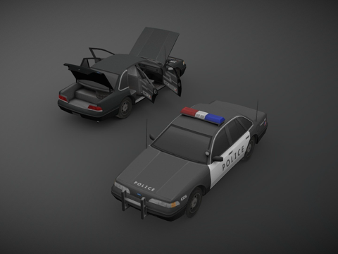  福特 维多利亚皇冠 警察拦截者3d模型 