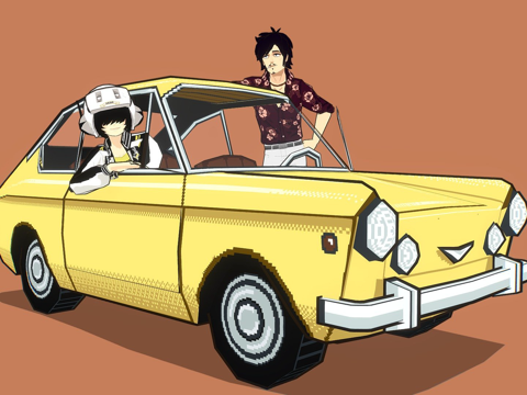  低多边形风格菲亚特3d模型 