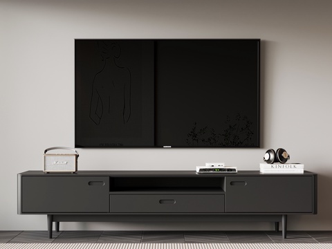  现代意式电视柜3d模型 