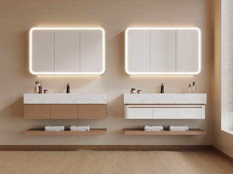  现代简约浴室柜 洗漱用品3d模型 