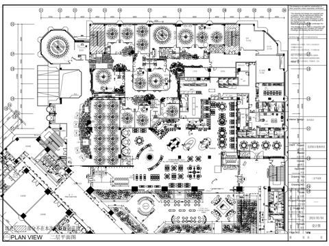  北滘铂尔曼渔村店大型户外园林餐厅平面图cad施工图 