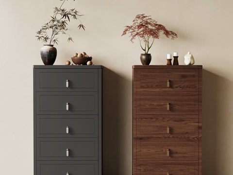  新中式玄关柜 边柜 斗柜3d模型 