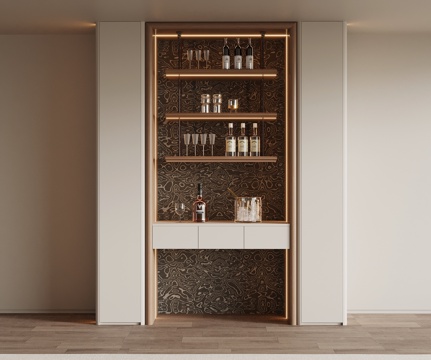  现代意式酒柜3d模型 