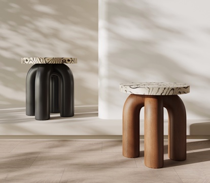 法式中古凳子 沙发凳 换鞋凳su模型