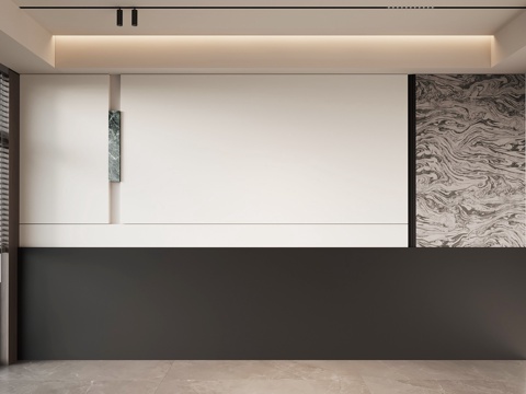  现代意式背景墙 床头背景墙3d模型 