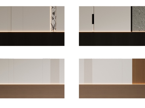  现代背景墙 床头背景墙3d模型 