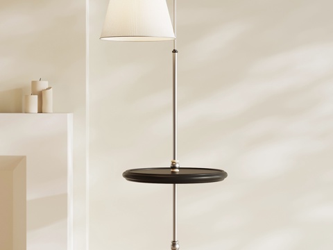  法式复古落地灯 边几3d模型 