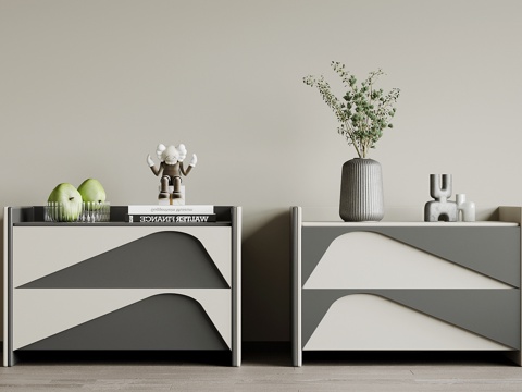 现代床头柜su模型