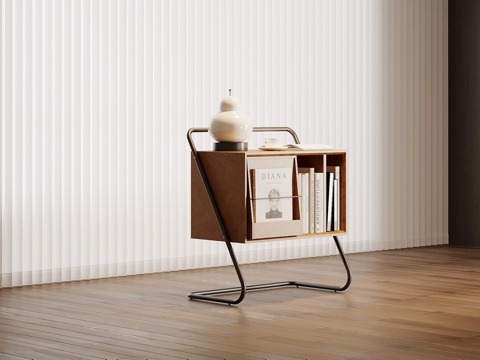 现代中古风边几 边柜su模型