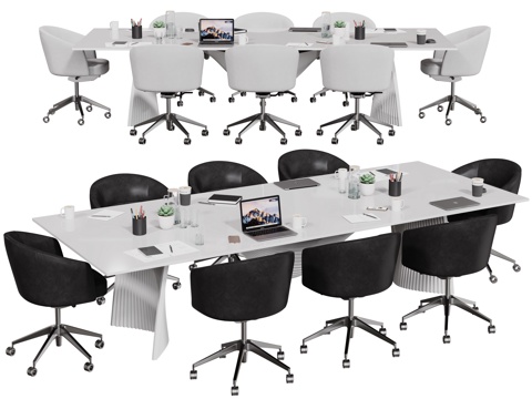  现代会议桌椅 洽谈桌椅 办公桌椅3d模型 