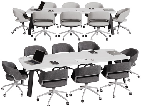  现代会议桌椅 洽谈桌椅 办公桌椅3d模型 