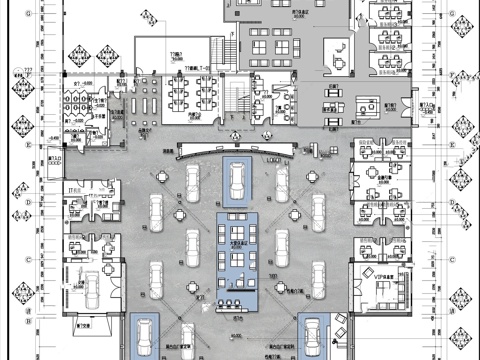 2500平汽车4S店 最新全套施工图设计cad施工图