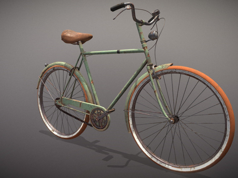  旧自行车3d模型 