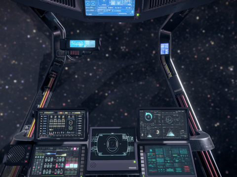  科幻驾驶舱43d模型 