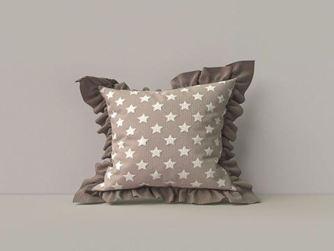  现代布料星星抱枕3d模型 
