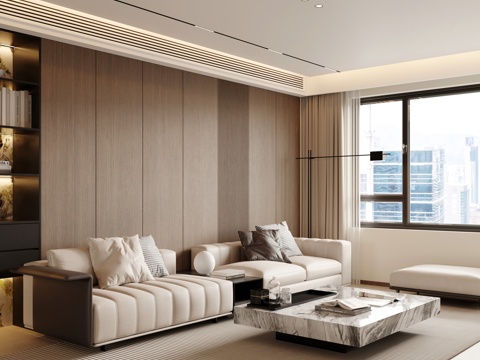  意式客餐厅 开放厨房 玄关 干区 电视墙3d模型 