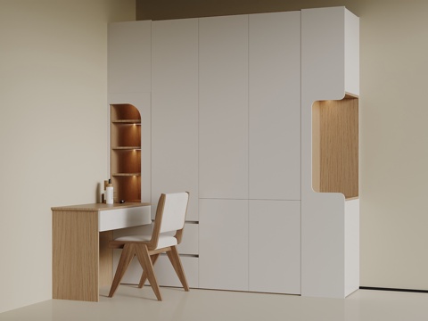  现代衣柜 书桌椅3d模型 