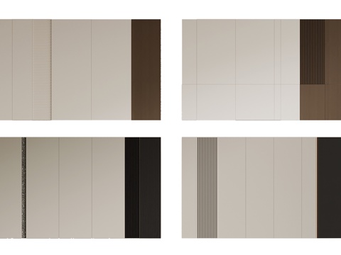  现代背景墙 床头背景墙3d模型 