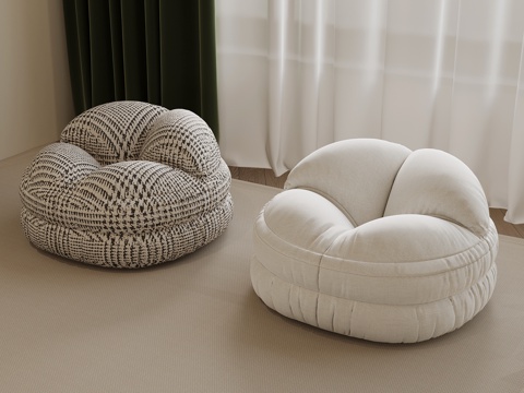 现代沙发凳 布艺凳子su模型