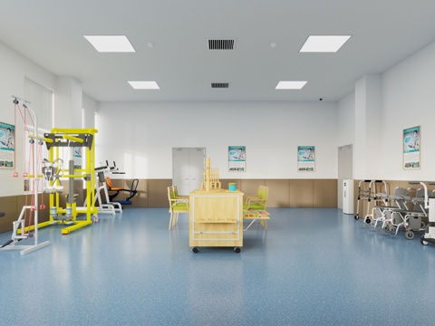  养老院健身房3d模型 