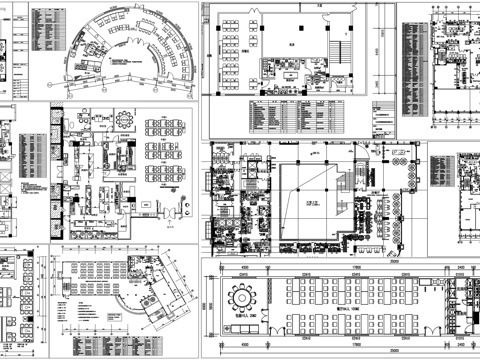 厨房后厨餐厅平面布局餐饮设备定位图CAD素材图库cad施工图