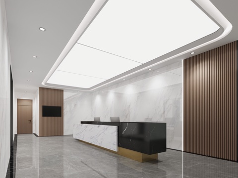  前台接待3d模型 