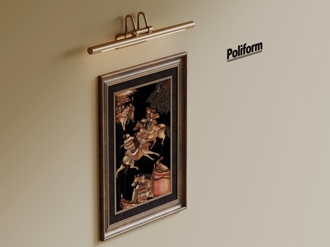  中古风挂画 客厅装饰画3d模型 