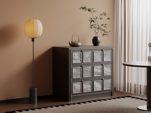  新中式斗柜 边柜3d模型 