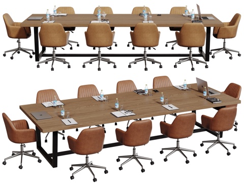  现代会议桌椅 洽谈桌椅 办公桌椅3d模型 