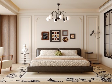 法式卧室su模型