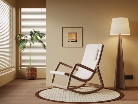 现代中古风躺椅 休闲椅su模型