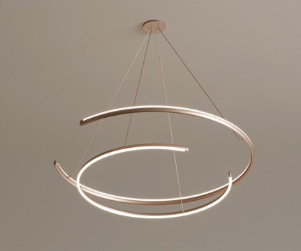 现代意式吊灯 金属吊灯 客厅吊灯su模型