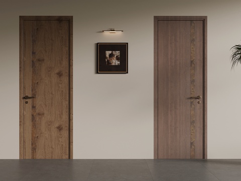 中古风单开门 室内门su模型