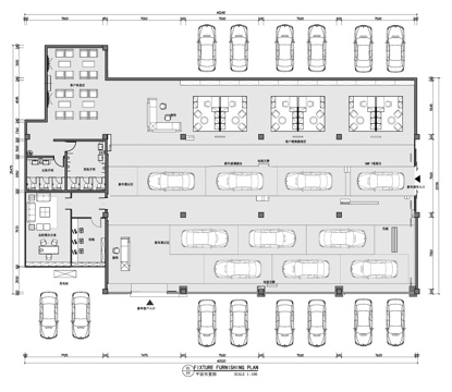 汽车4S店专卖店 最新平面施工图设计cad施工图