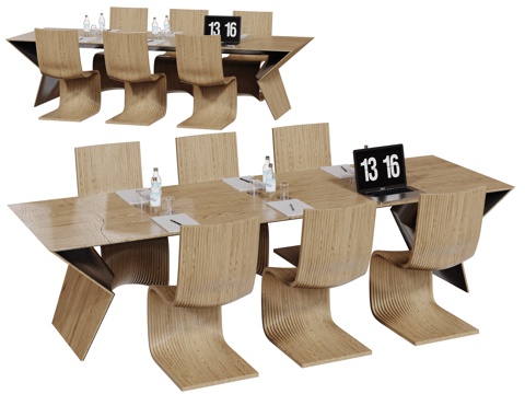  现代会议桌椅 洽谈桌椅 办公桌椅3d模型 