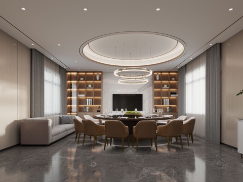  包房餐厅3d模型 