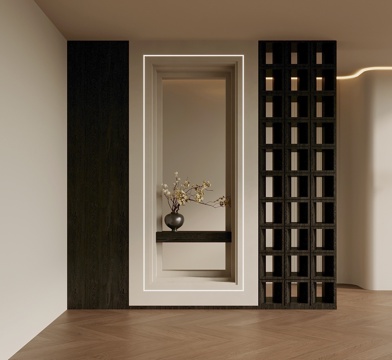 法式玄关 隔断su模型